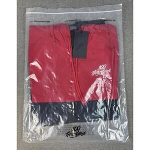 100 Thieves Foundations Windbreaker Red Black Jacket Mens Large New
